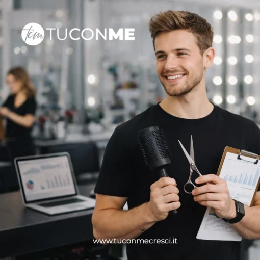 Hair Stylist Motivato nel Salone di Parrucchiere