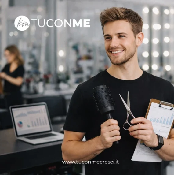 Hair Stylist Motivato nel Salone di Parrucchiere