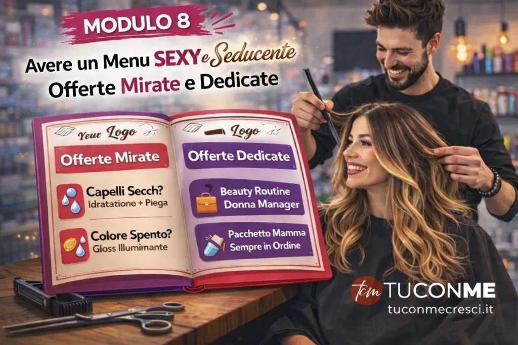 Menu Servizi Parrucchiere Come Creare un Menu Sexy e Seducente con Offerte Mirate e Dedicate – Modulo 8
