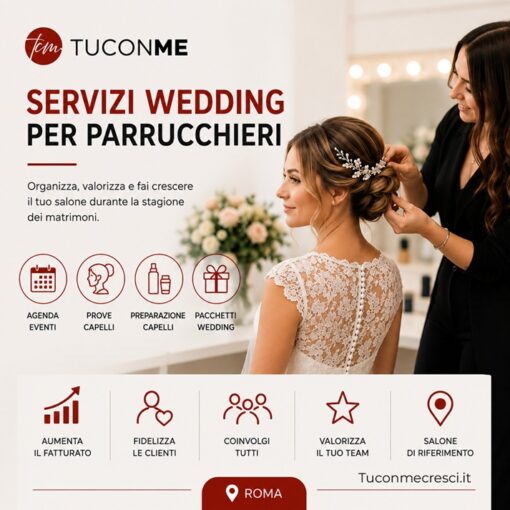 Servizi Wedding per Parrucchieri: Come Organizzare Acconciature Sposa, Pacchetti e Agenda Eventi